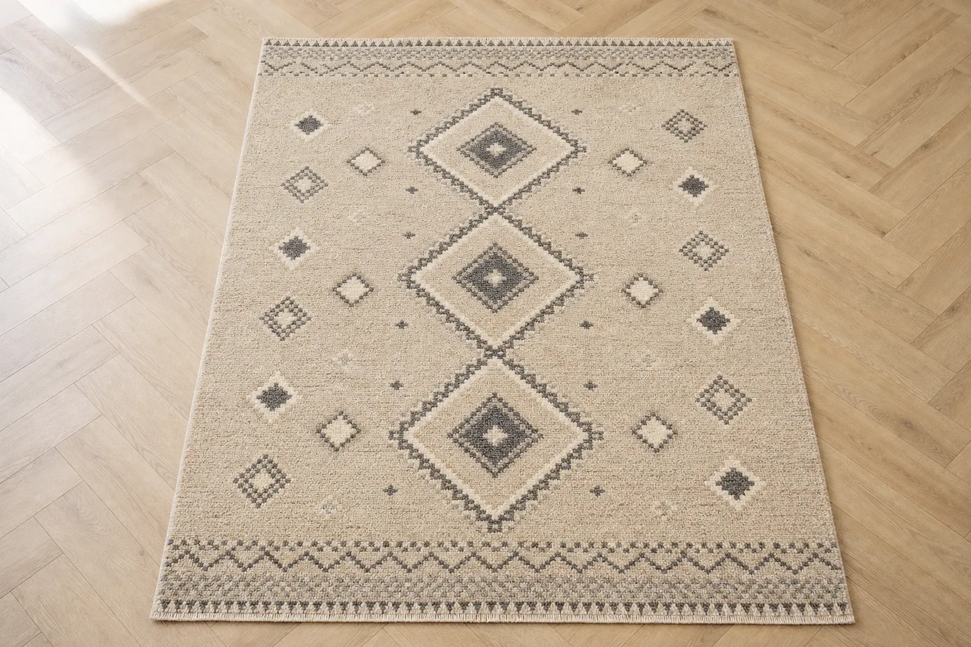 Tapis Berbère Tissé Beige — N°02