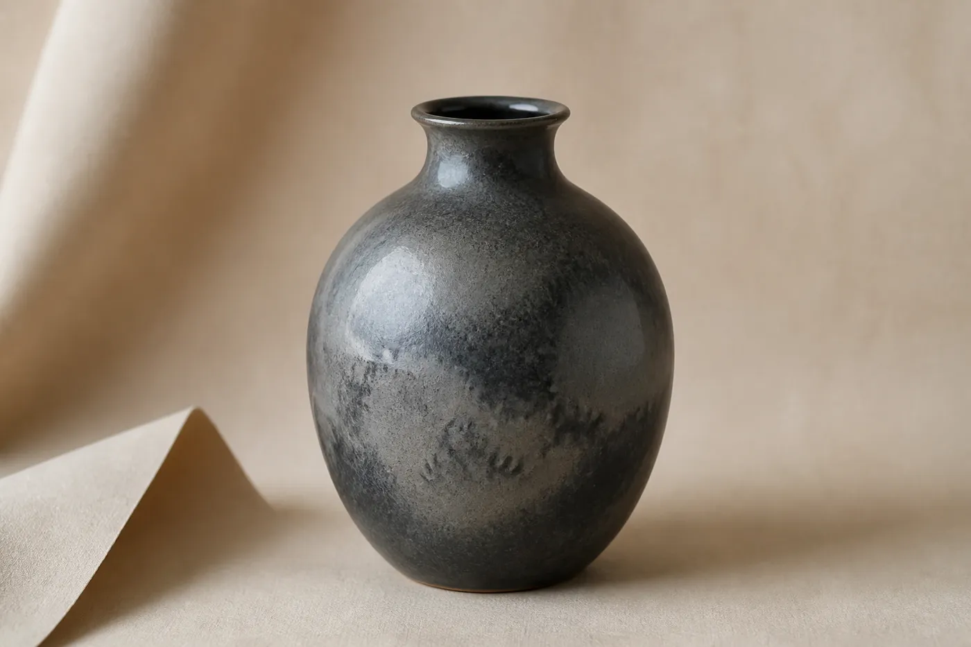 Vase Grès Émaillé Fumé — N°15